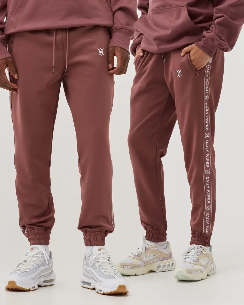 DAILY PAPER ROSE BROWN TONAL ETAPE LOGO TRACKPANTS