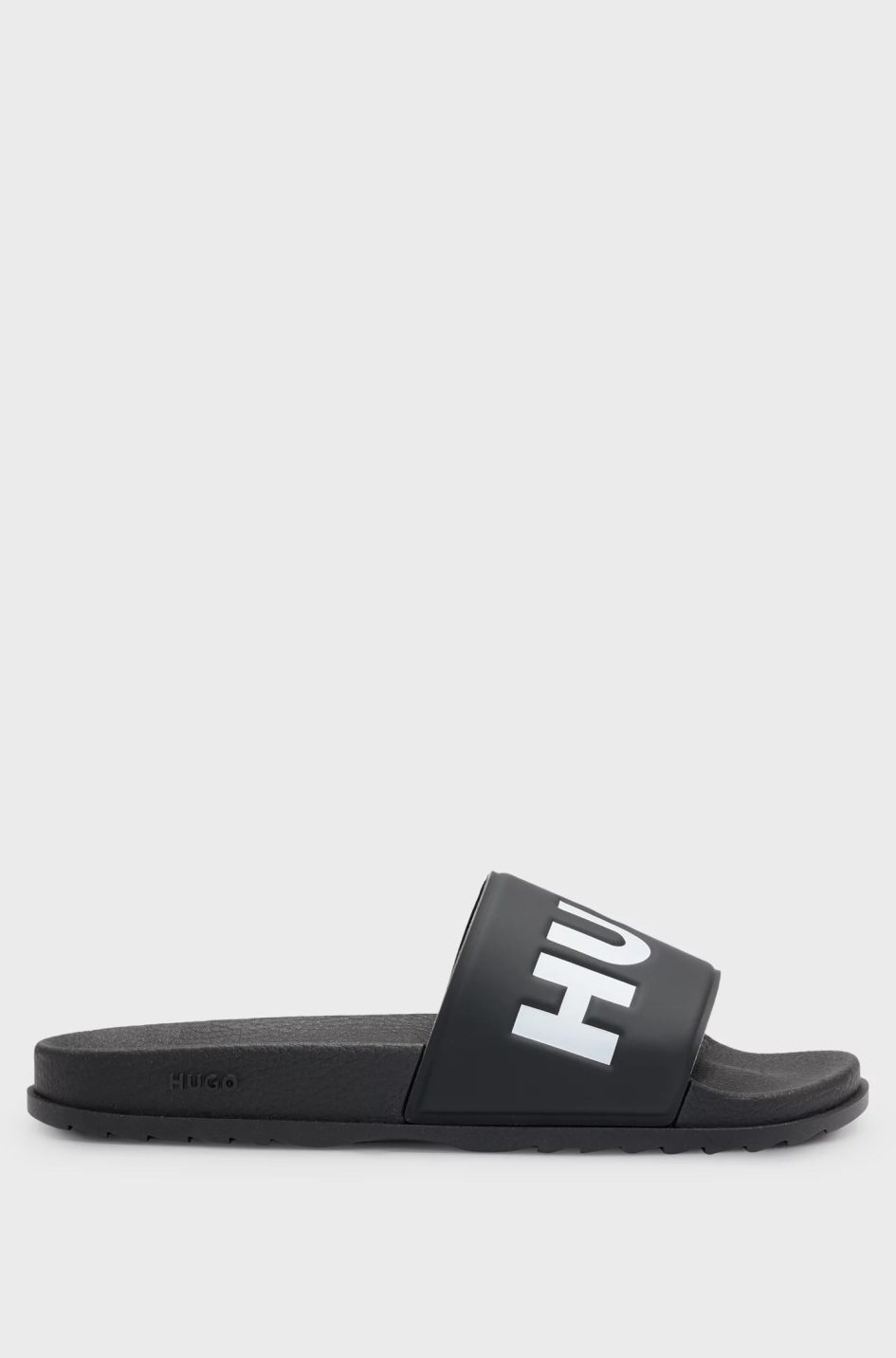 HUGO SLIDES WITH LOGO STRAP- BLACK