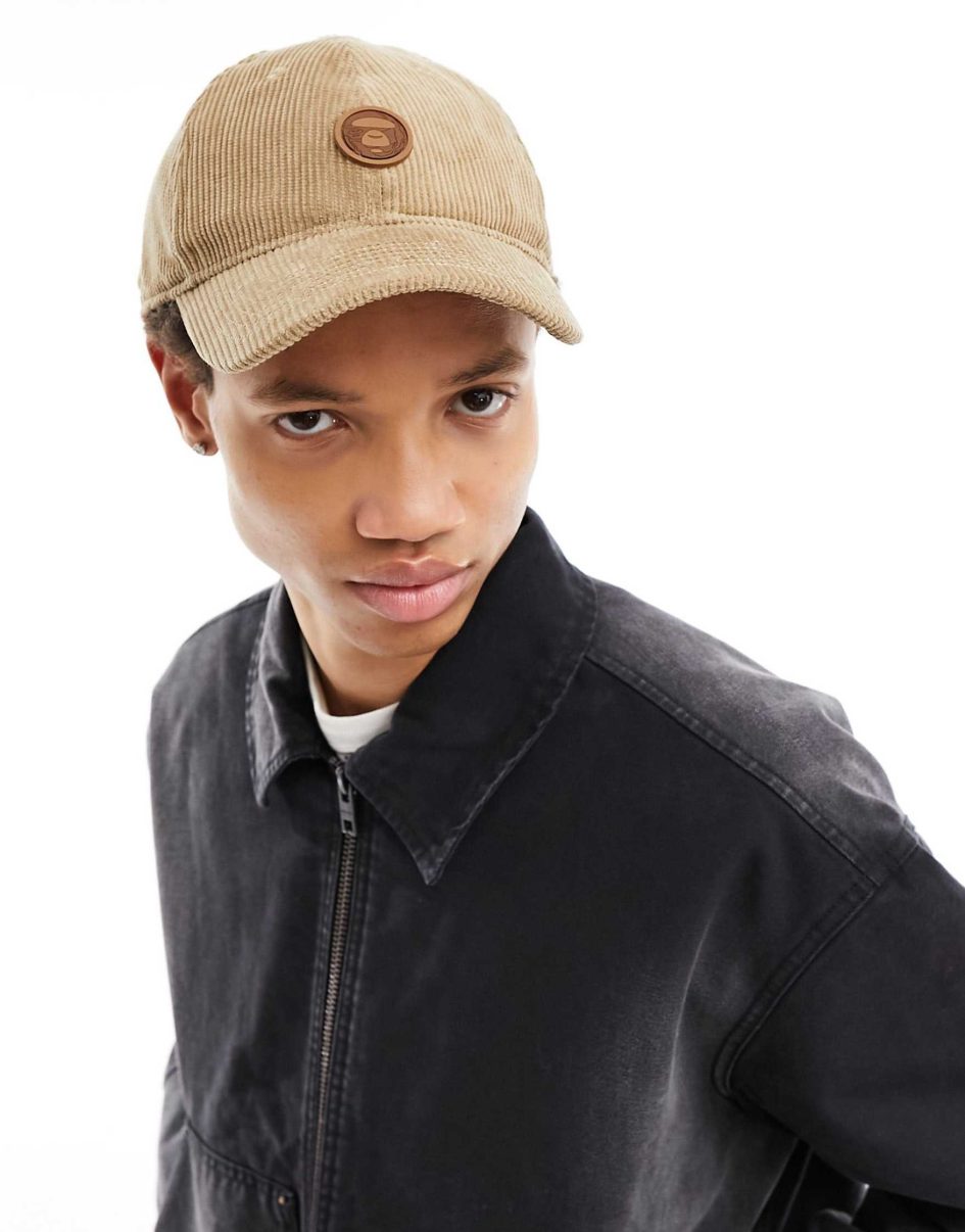 AAPE by a bathing ape now corduroy cap in brown