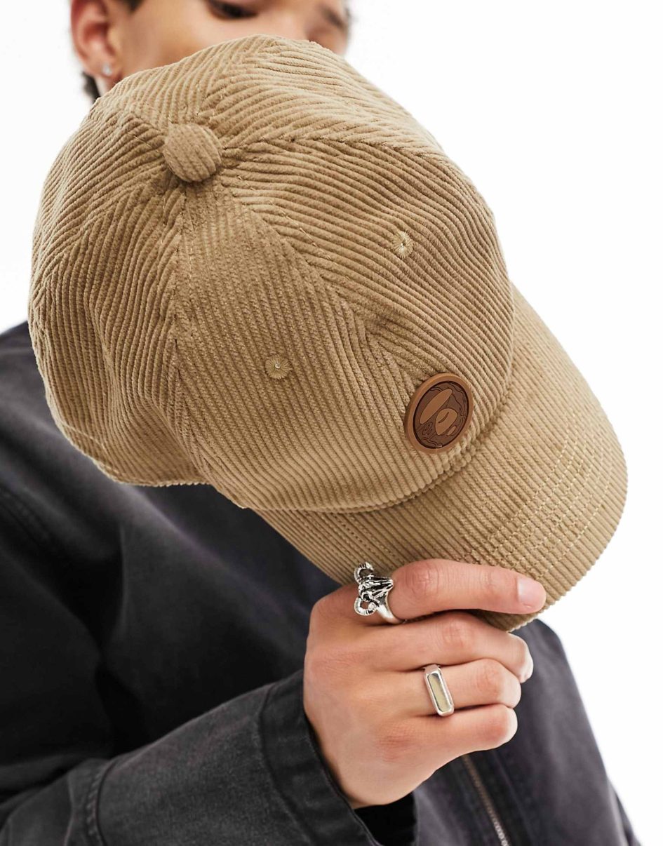 AAPE by a bathing ape now corduroy cap in brown