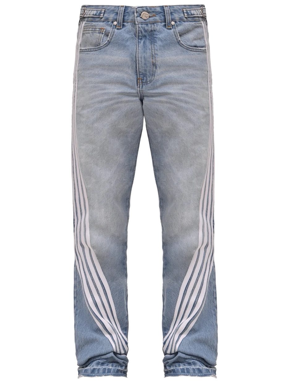 Reputation studios raver flare denim-light stone