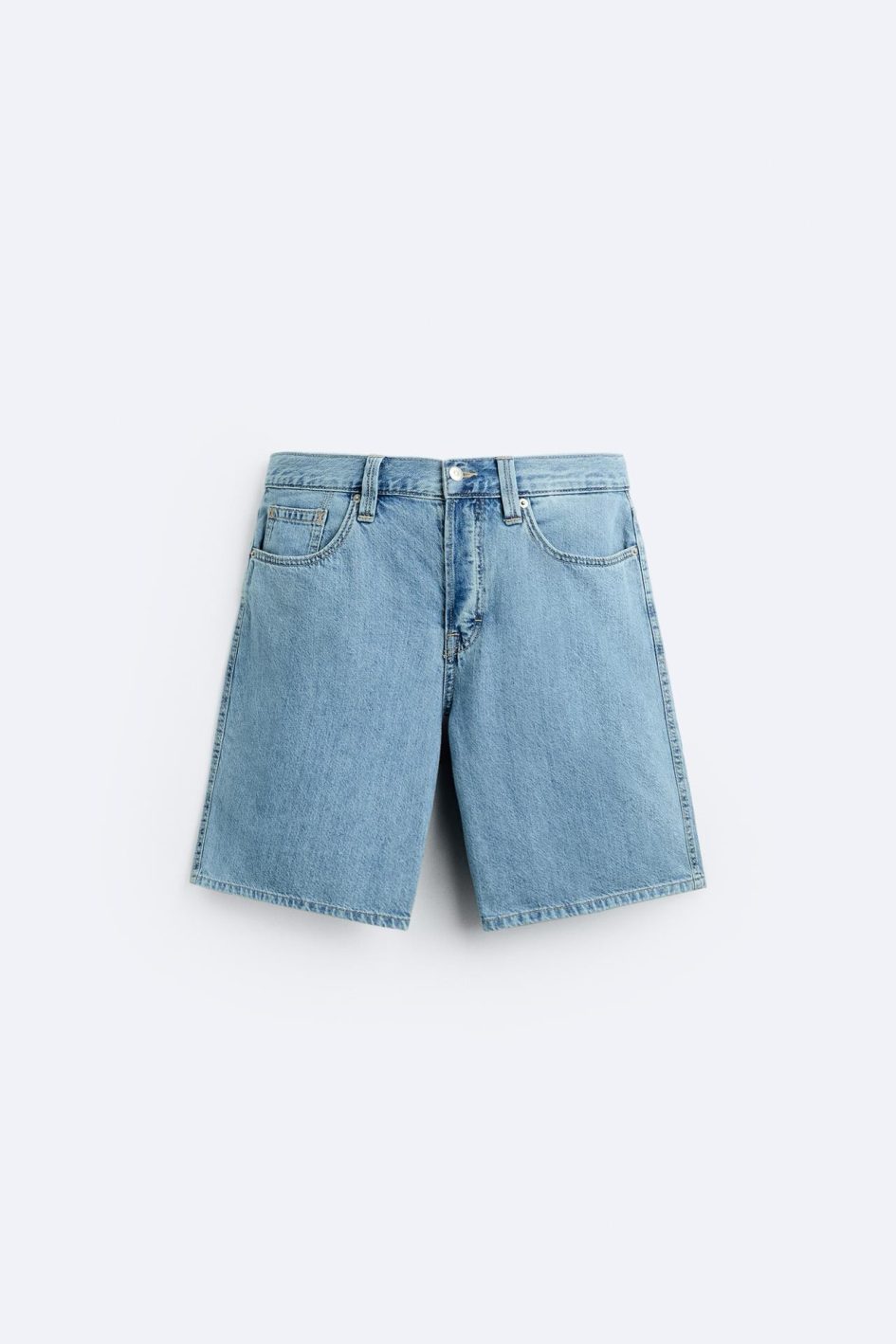 Zara lightweight denim Bermuda shorts - light blue