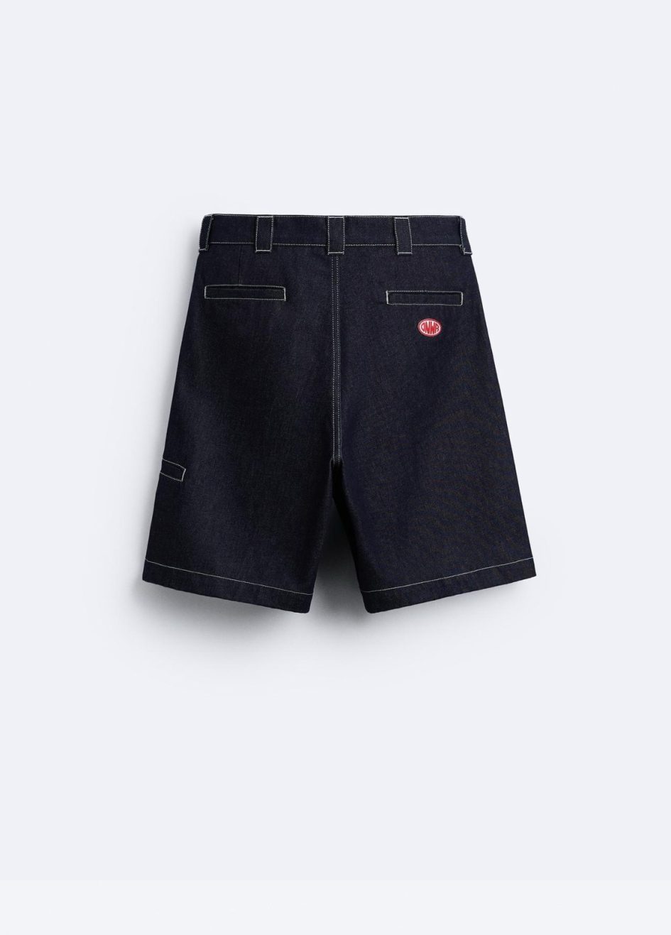 Zara topstitched denim Bermuda short