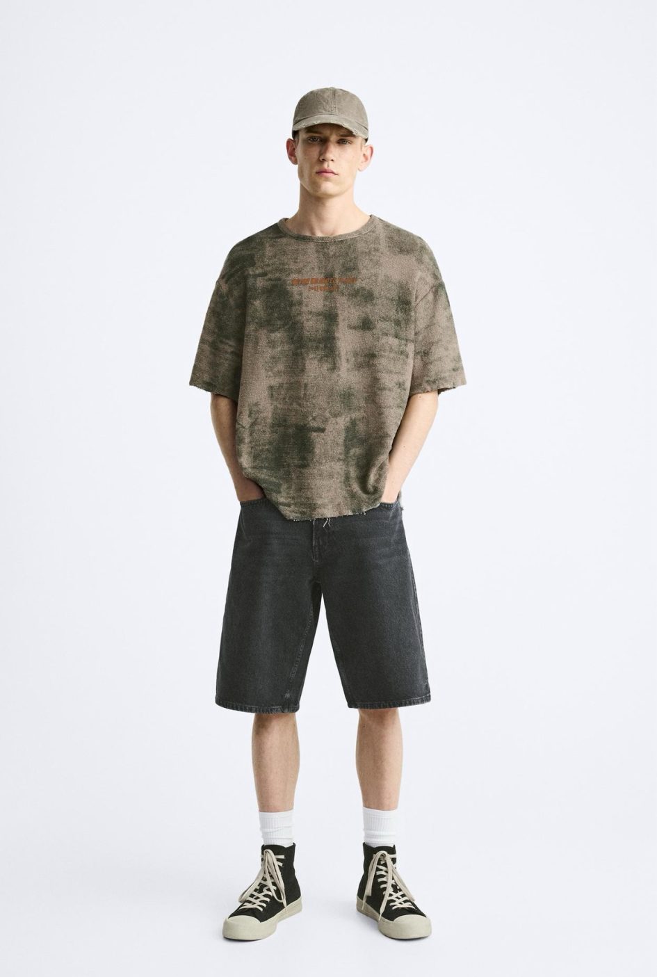 Zara baggy fit Bermuda jorts-black