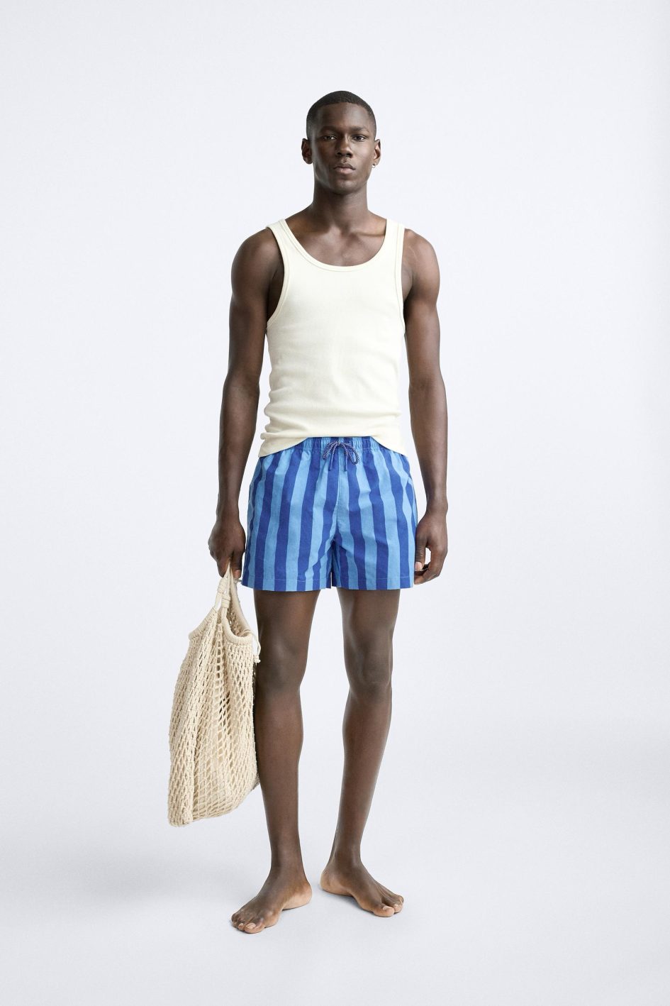 ZARA REGULAR STRIPED SWIMMING TRUNKS