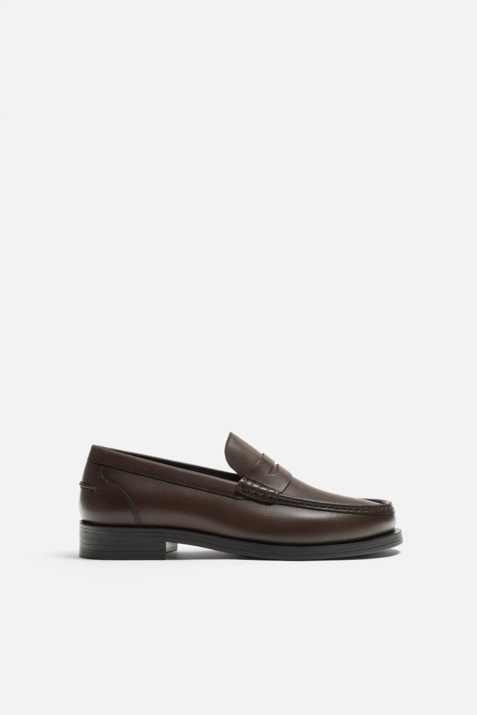Zara leather penny loafers