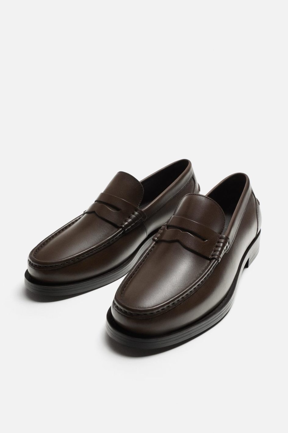 Zara leather penny loafers