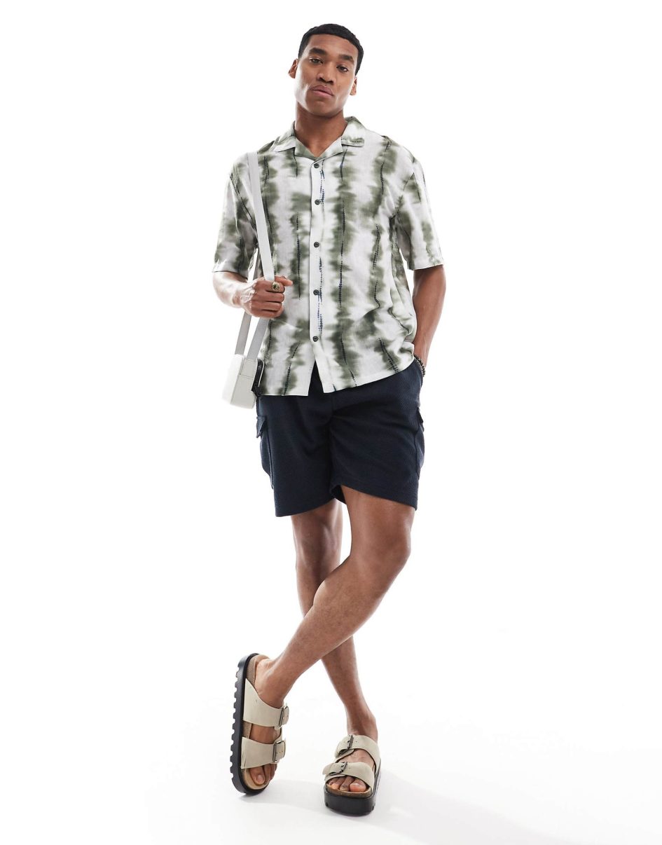 Pull & bear dye printed shirt in khaki