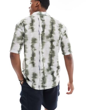 Pull & bear dye printed shirt in khaki