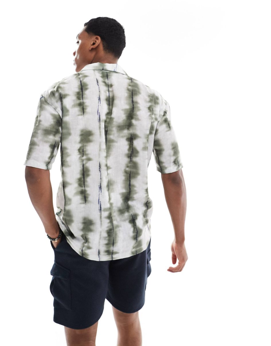 Pull & bear dye printed shirt in khaki