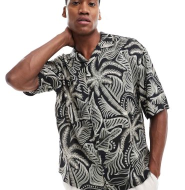 Pull&bear floral print shirt in white