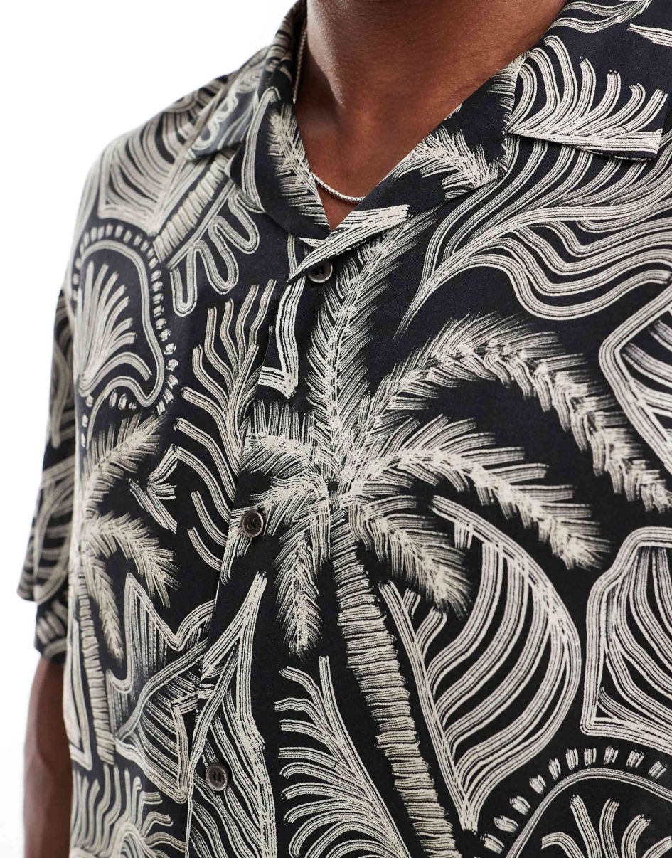 Pull&bear floral print shirt in white