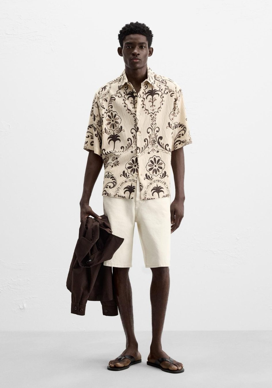 Zara textured shirt with print