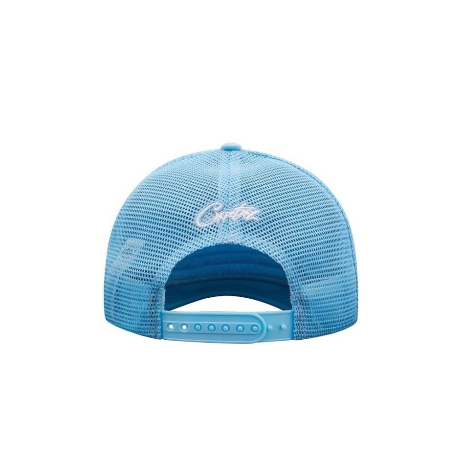 CORTEIZ ALCATRAZ PUFF PRINT TRUCKER HAT-BLUE