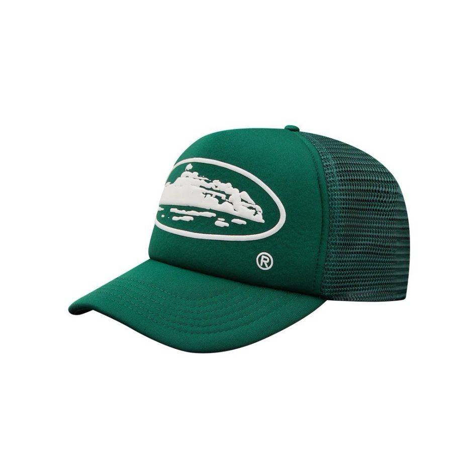 CORTEIZ ALCATRAZ PUFF PRINT TRUCKER HAT-GREEN