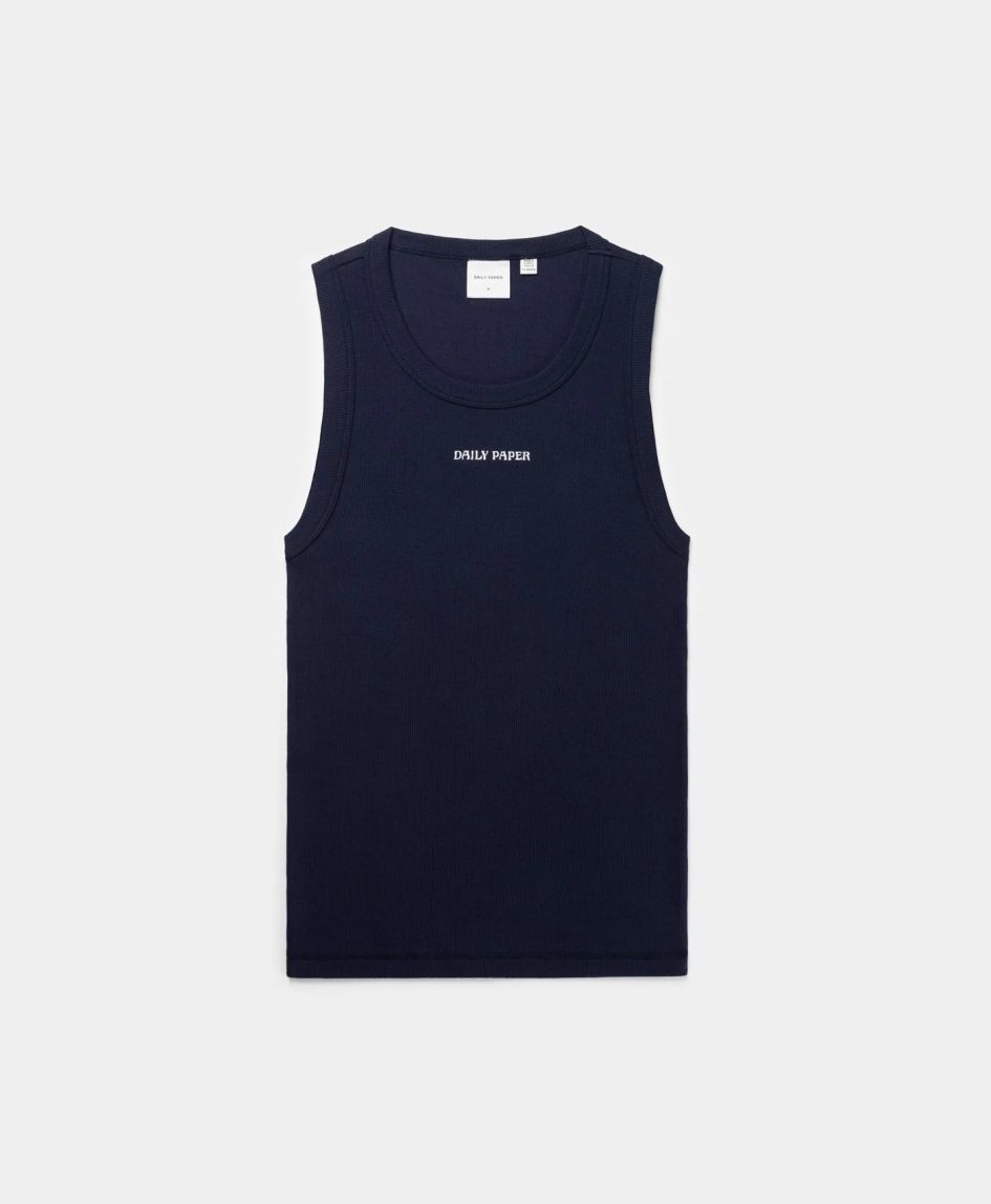 Daily paper maritime blue dias rib tank top