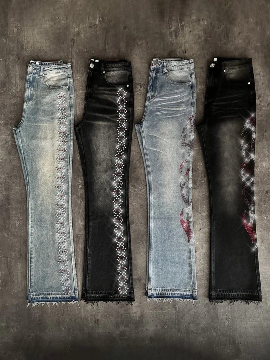 Reputation studios viper flames denim-black