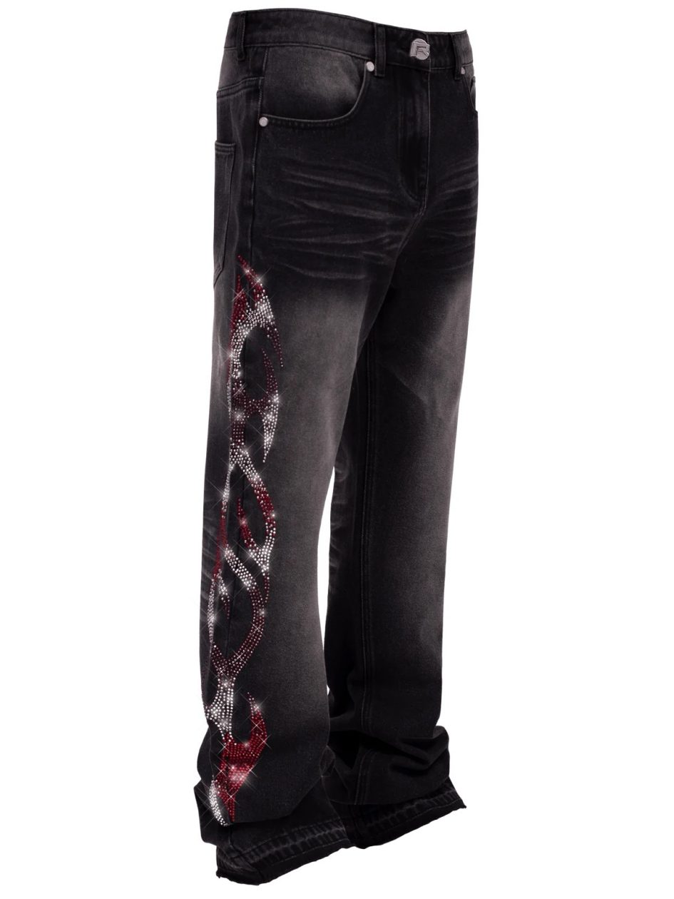 Reputation studios viper flames denim-black