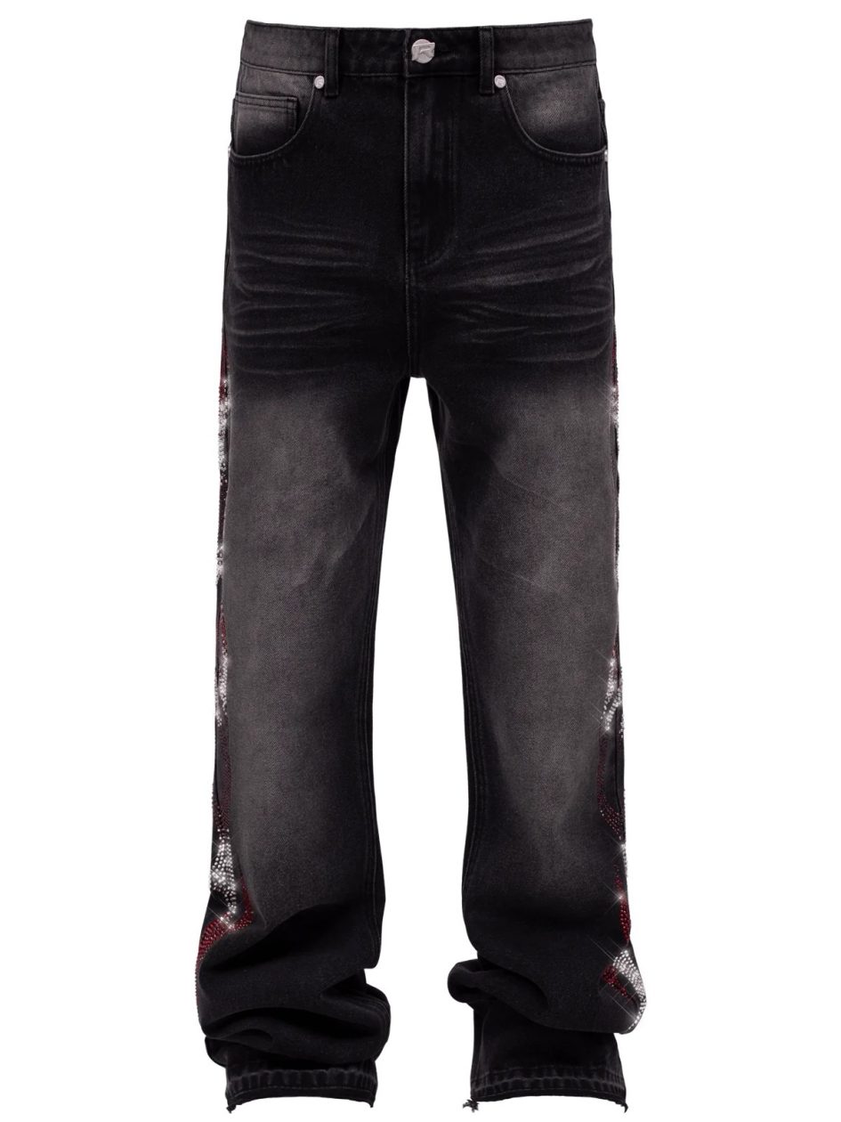 Reputation studios viper flames denim-black
