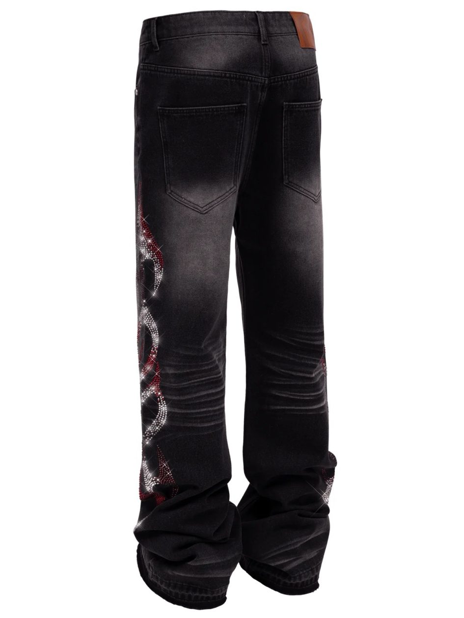Reputation studios viper flames denim-black