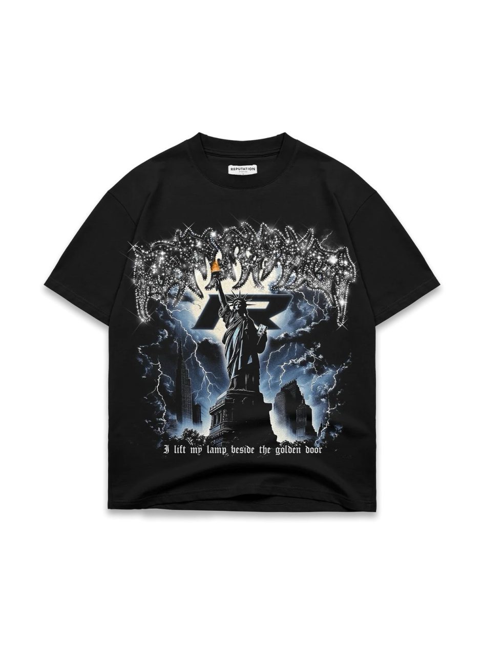 Reputation Studios Liberty Blackout Rhinestone Tee