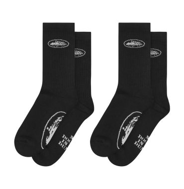 CORTEIZ BLACK ALCATRAZ SOCKS(2 pack)