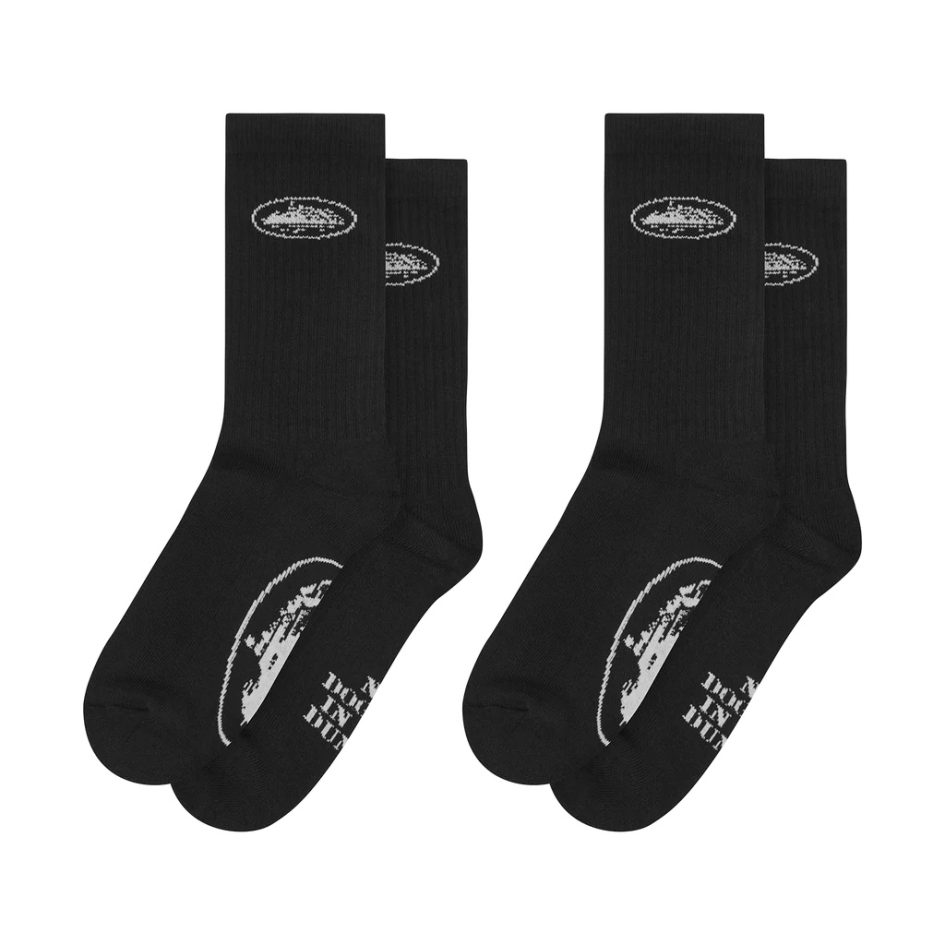 CORTEIZ BLACK ALCATRAZ SOCKS(2 pack)