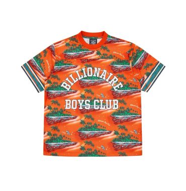 Billionaire boys club TROPICAL ISLAND PRINT FOOTBALL TOP
