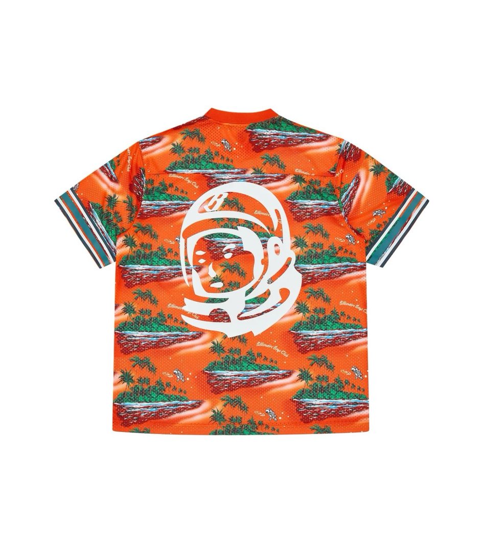 Billionaire boys club TROPICAL ISLAND PRINT FOOTBALL TOP