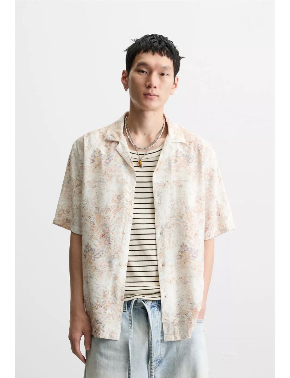 Zara abstract print shirt-reddish