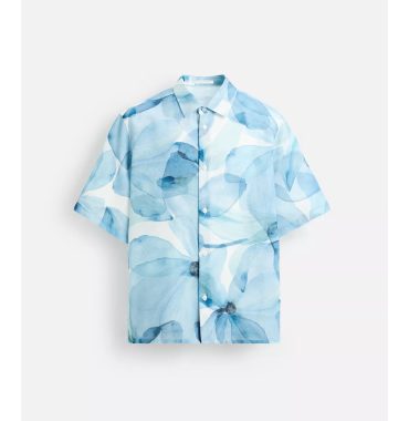 Zara abstract print T-shirt-blue