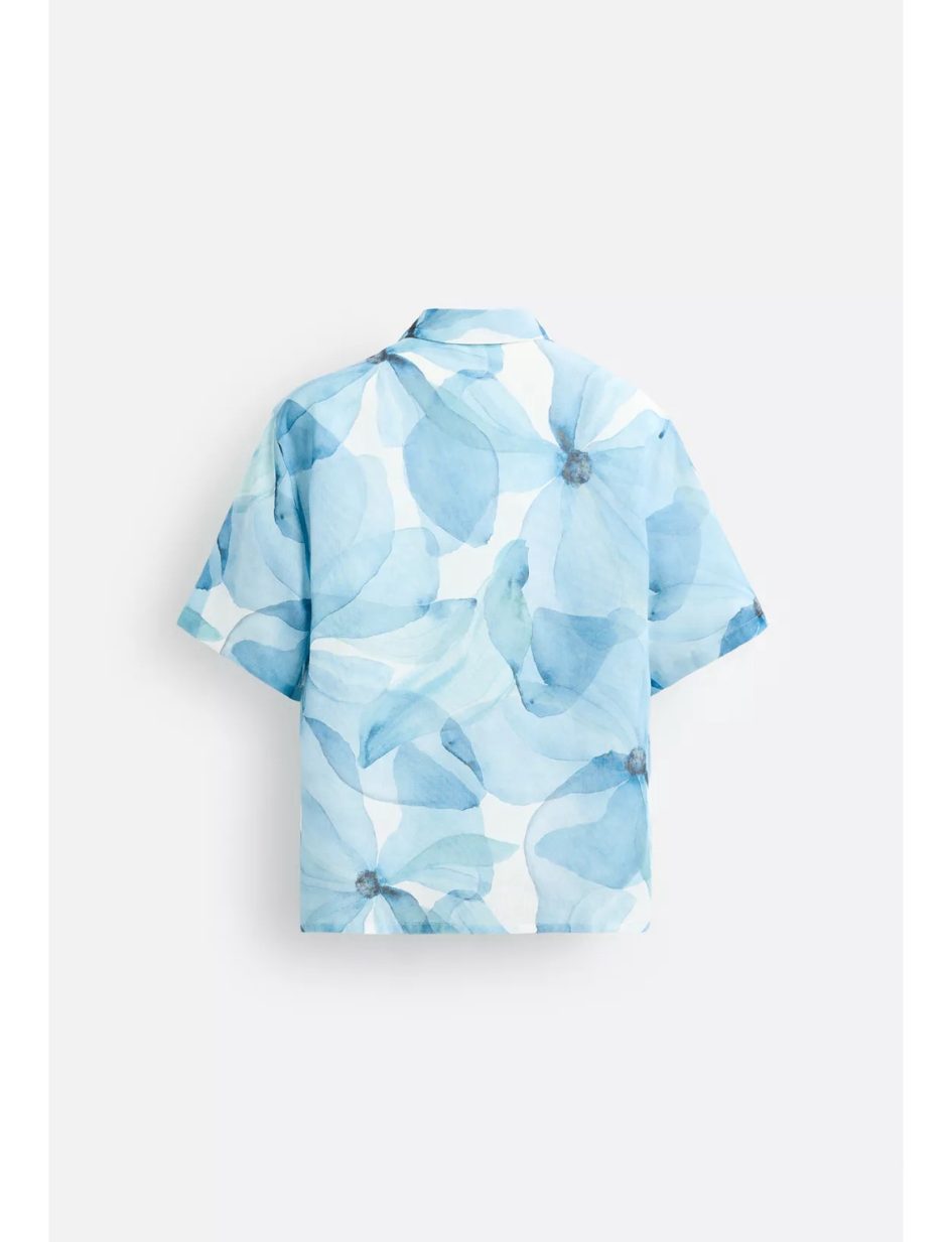 Zara abstract print T-shirt-blue