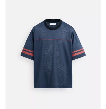 Zara varsity open textured t-shirt