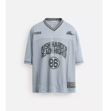 Zara varsity textured t-shirt