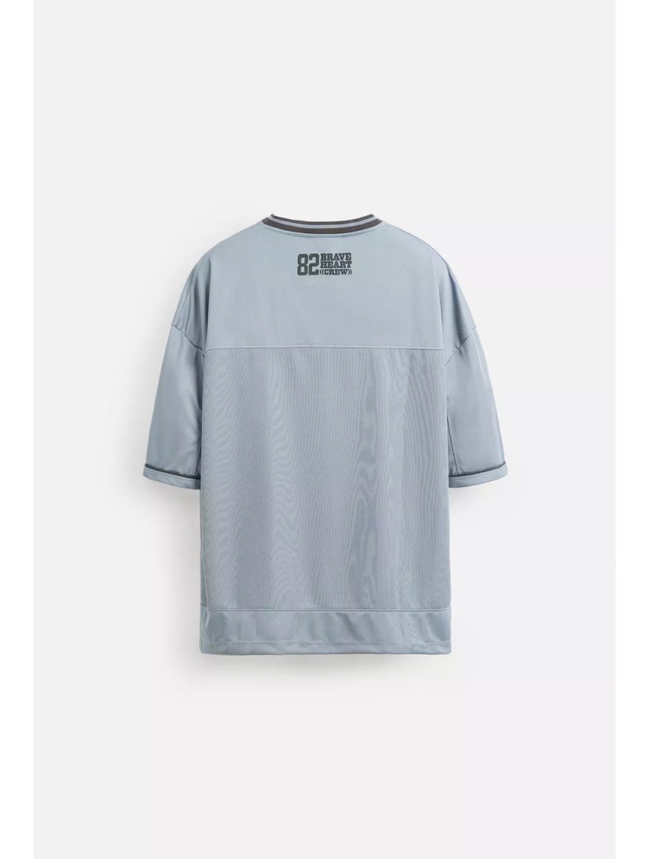 Zara varsity textured t-shirt