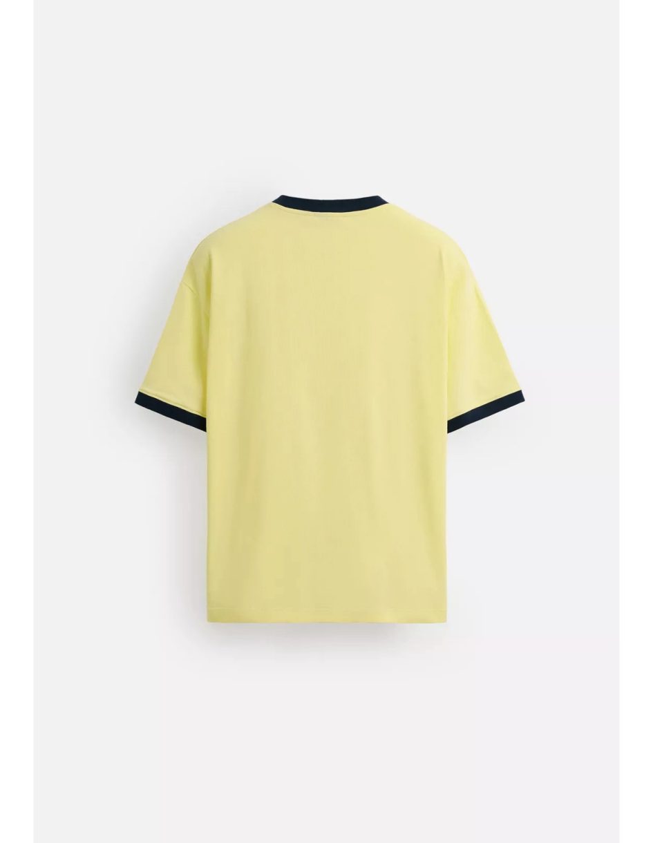 Zara contrast ribbed text t-shirt