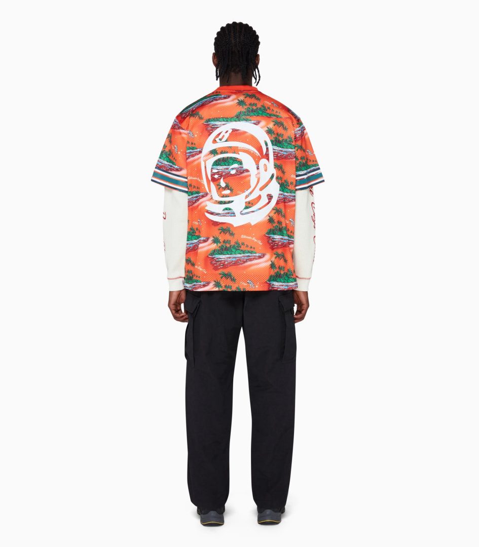 Billionaire boys club TROPICAL ISLAND PRINT FOOTBALL TOP