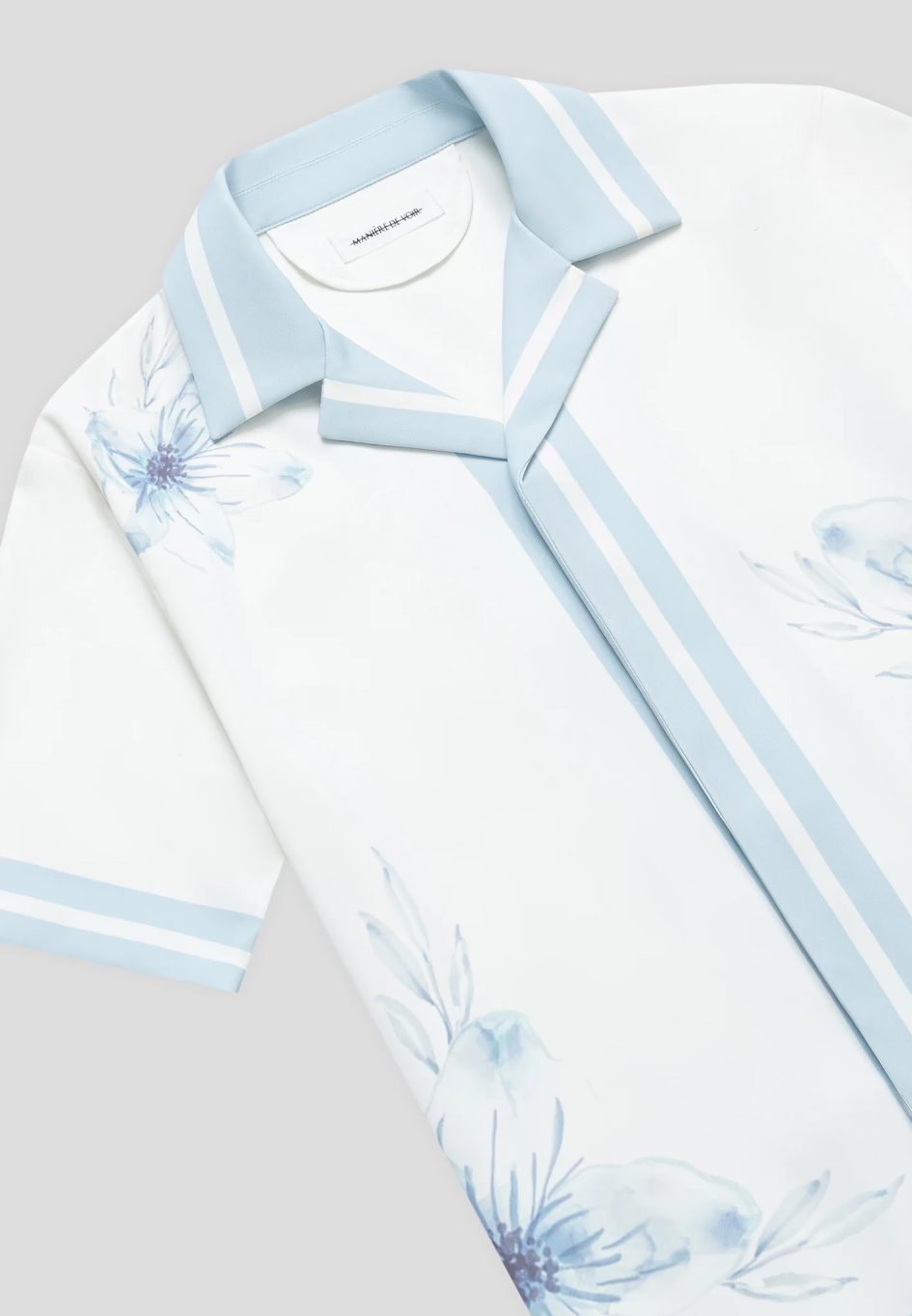 Manière De Voir Floral Border Resort Shirt - Blue