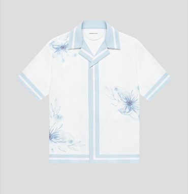 Manière De Voir Floral Border Resort Shirt - Blue