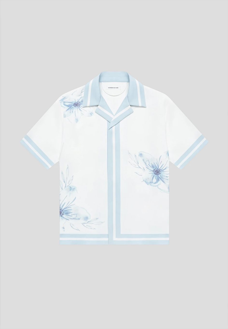 Manière De Voir Floral Border Resort Shirt - Blue