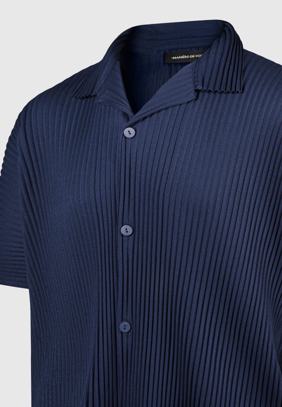 Manière De Voir Pascal - Pleated Shirt - Navy